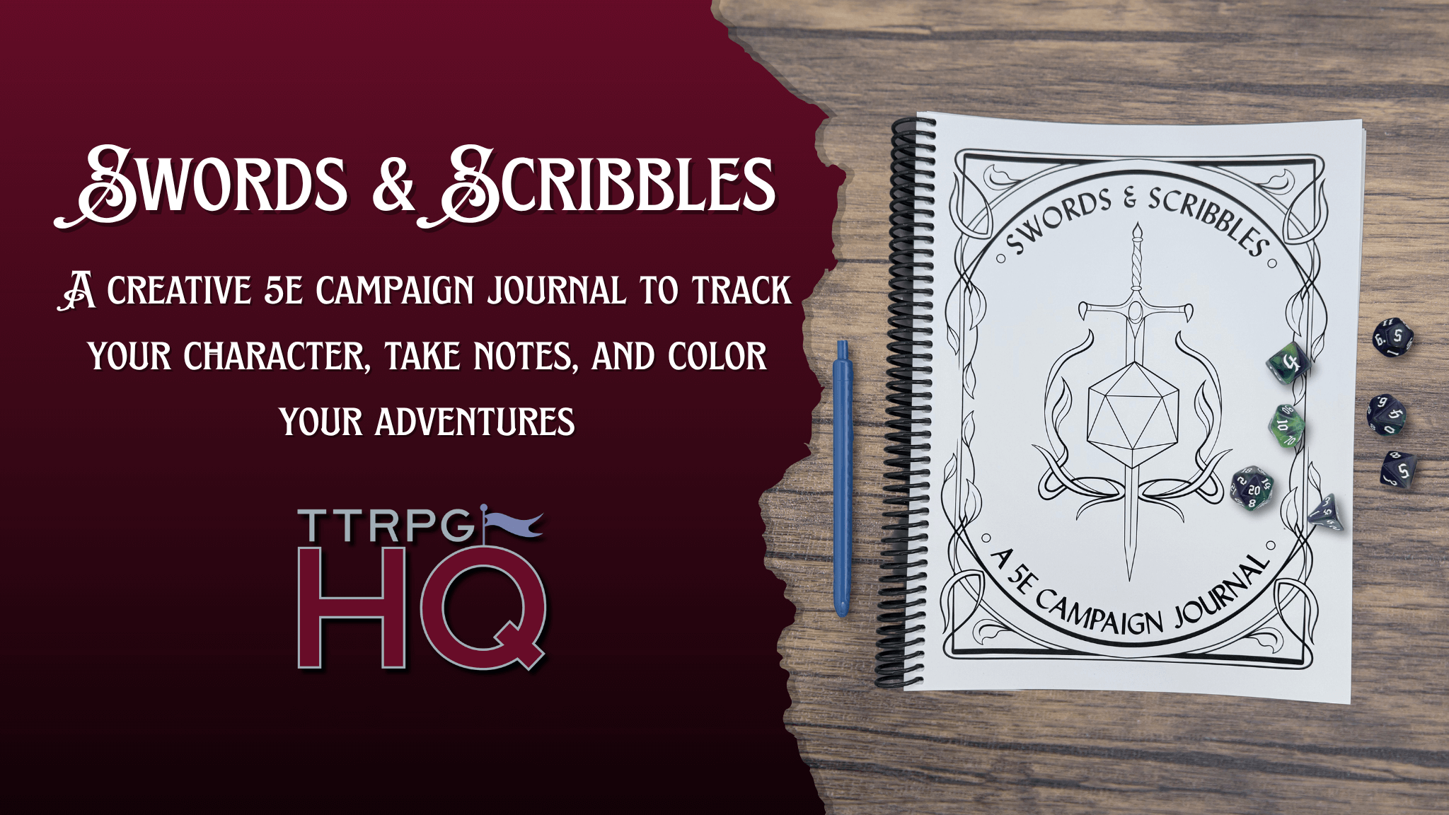 Swords and Scribbles campaign journal image